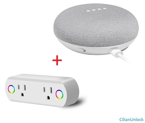 Google Home Mini Parlante + Smart Plug, Toma Corriente Wifi