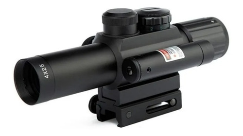 Mira Telescópica M6 Ls 4x25 Rifle Escopeta Laser Riel 11,22