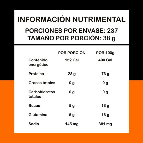 Suplemento Proteína Polvo Isolate Zero Orange 10kg Galleta