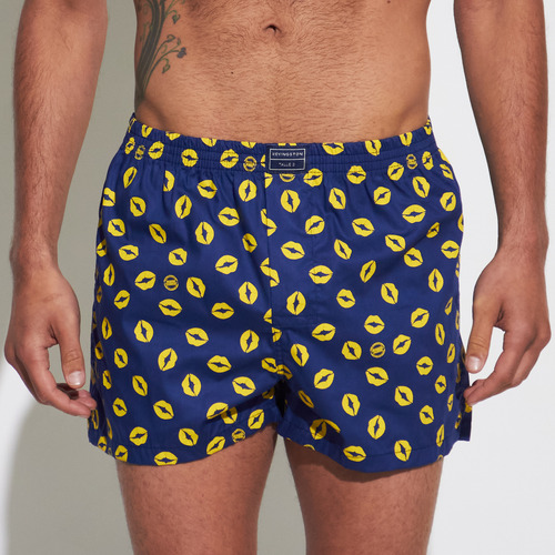 Bóxer Hombre Kevingston Estampado Besos Azul