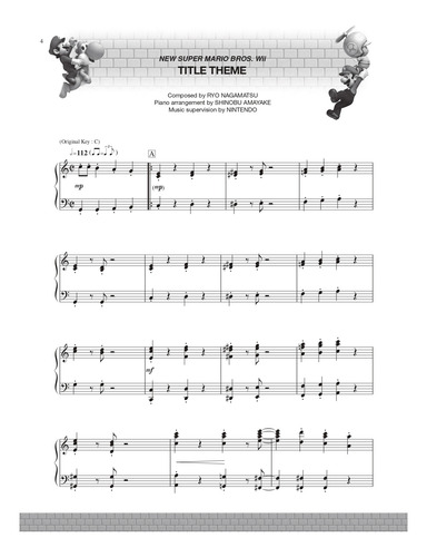 New Super Mario Bros. Wii: Intermediate-advanced Piano Solo.