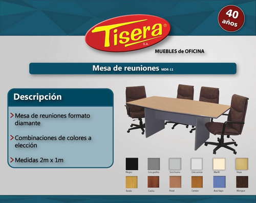 Imagen 2 de 2 de Mesa Reuniones Diamante Melamina Tisera Ejecutiva Mdr-11