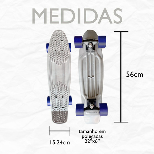 Skate Mini Cruiser Moon Time Prateado 22 Pol