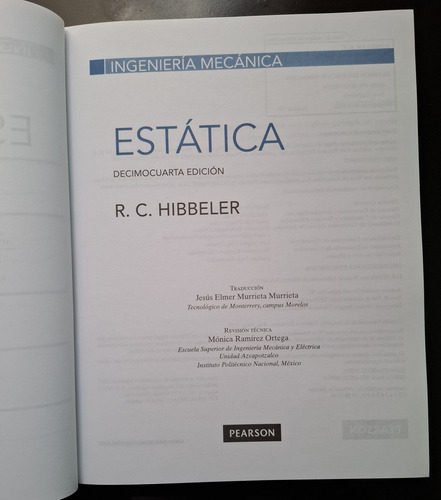 Ingeniería Mecánica. Estática 14 Edición, R. C. Hibbeler (Usado)