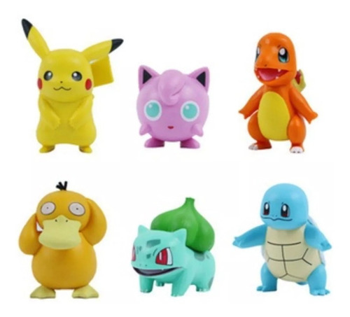 Set De Figuras Pikachu Charmander Squirtle Psyduck