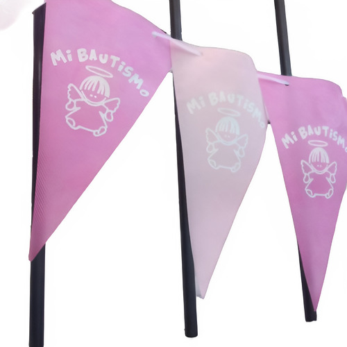 Banderín Triangular De Tela Para Bautismo - 2m Gm