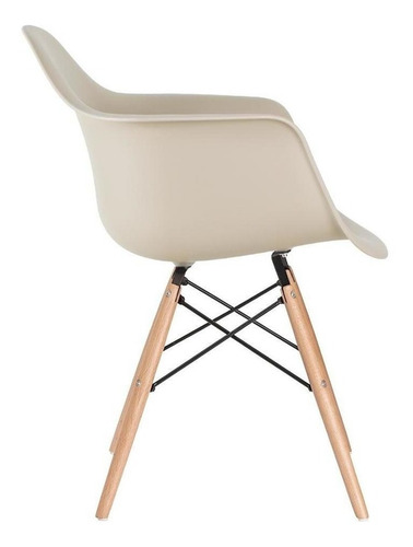 Kit 4 Cadeiras Charles Eames Wood Com Braços Cores Estrutura Da Cadeira Nude