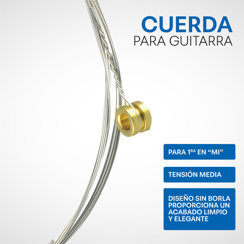 Cuerda De Acero Sin Borla Para Guitarra No.500 1a 10 Piezas