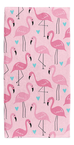 Toalha Praia Piscina 140x70cm Macia Flamingo