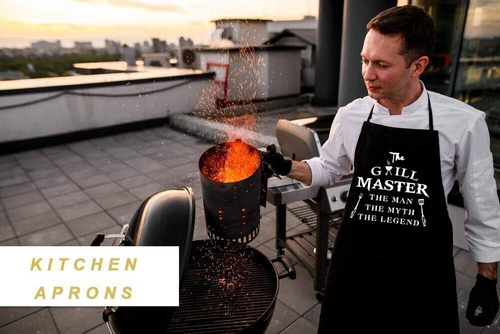 Funny Bbq Black Adjustable Kitchen Cooking Chef Aprons For M