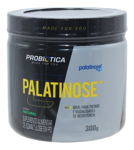 Palatinose Melhora Desempenho Fisico Treino Probiotica 300g Sabor Natural