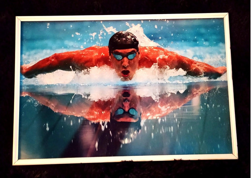 Cuadro Enmarcado De Nadador Michael Phelps
