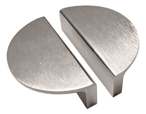 6 X Puxador Gaveta Armário Móvel Meia Lua Concha 96mm Maciço Cor C3166 - Níquel Escovado 96mm