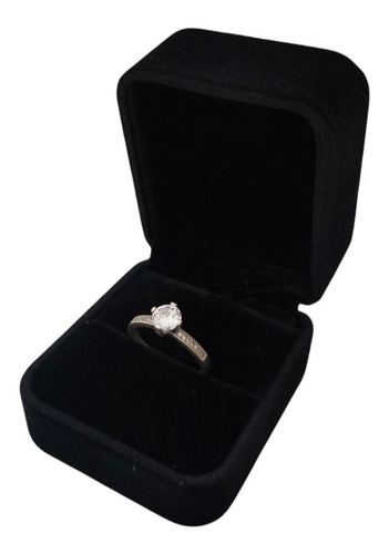 Anillo Promesa Novia Regalo Zircón Blanco Joya Plata 925