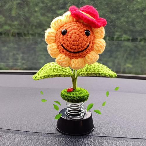 Decoración Hecha A Mano De Girasol Para Tablero De Automóvil