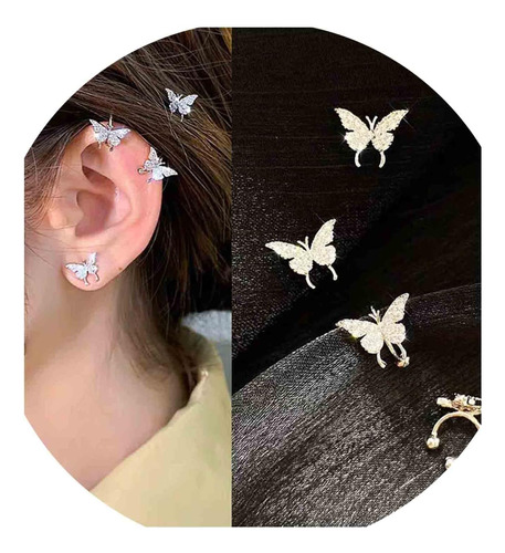 Yheakne Pendientes De Mariposa Con Forma De Mariposa Dorada,