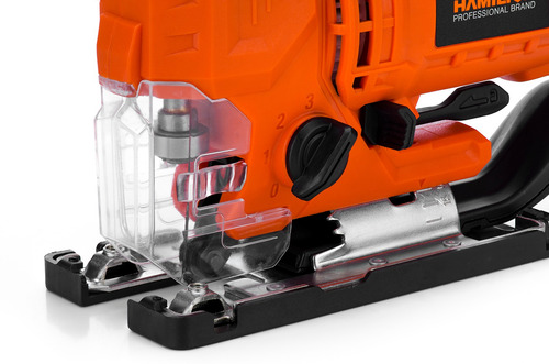 Imagen 2 de 5 de Sierra Caladora Ingleteadora 710w Eléctrica 220v - Velocidad Variable 3.100 Rpm - Hamilton Hca003 Con Accesorios Y Luz Led