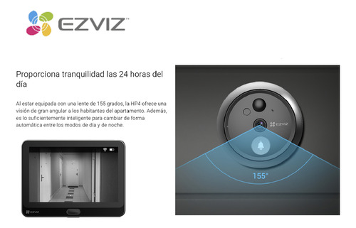 Timbre Mirilla Wifi Ezviz Hp4 Graba Contestas Desde App.