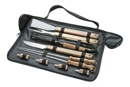 Imagen 1 de 2 de Set Kit Asado Parrilla Con Estuche