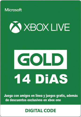 Xbox Live Gold 14 Días Código Membresía Suscripción Trial