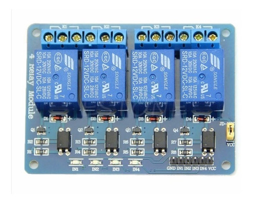Relé 12 Voltios 4 Canales Relay Arduino Pic Avr