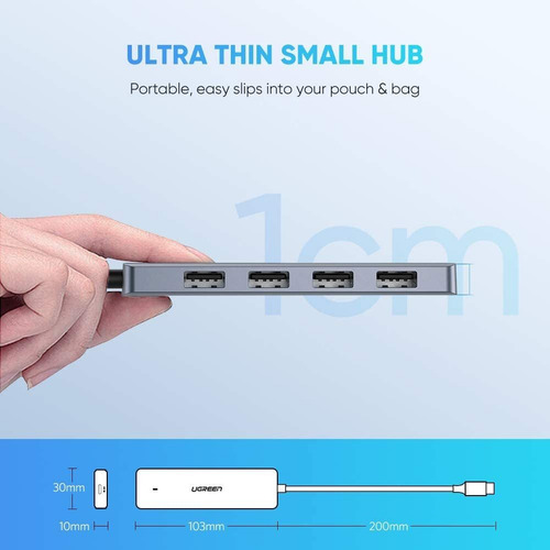 Imagen 7 de 7 de Ugreen Usb C Hub 4 Puertos Usb Tipo C A Usb 3.0 Hub Adaptado