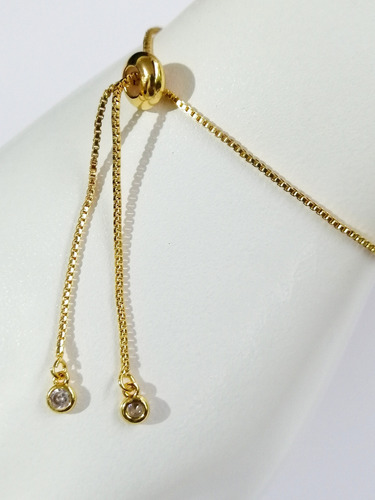 Pulsera Ajustable Ojo Turco Rosa Oro Laminado