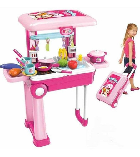 Cocinita De Juguete Plegable Tipo Maletica Para Niñas