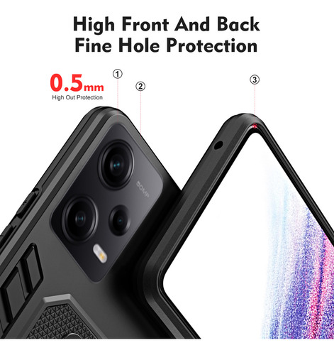 Funda Para Redmi Note 12 Pro 5g Anticolisión Metal Soporte