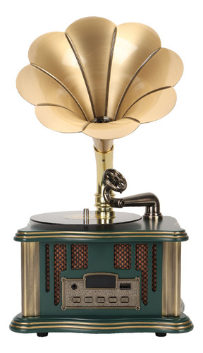 Altavoz Inalámbrico Fonógrafo Verde Verde Gramófono Vintage