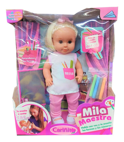 Muñeca Cariñito Mila Maestra Habla Y Aprende 40cm Tts