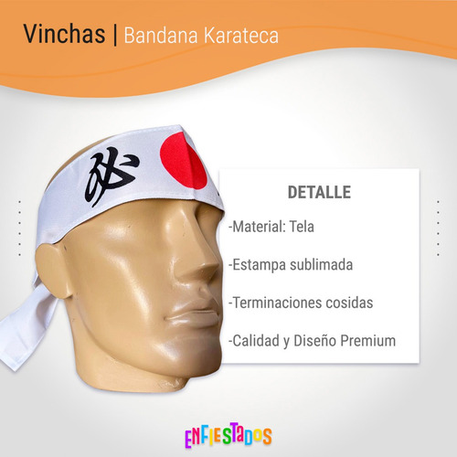 Bandana Karateca Karate Kid Accesorio De Disfraz Cotillon Blanco
