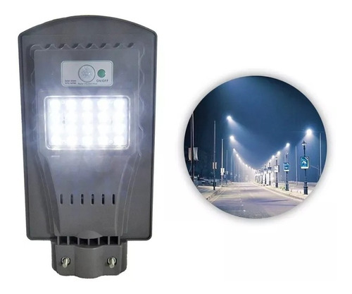 Foco Solar Led Poste Exterior Lupa Sensor 20w