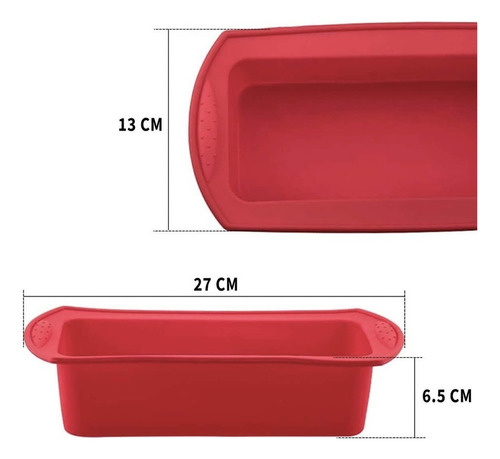 4 Moldes Rectangulares Pastel Desmontable Silicon Reposteria