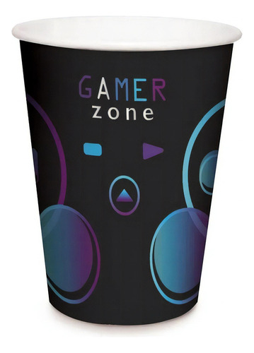 Copo Papel Festa Gamer 240ml C/8 Unidades 23410244