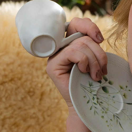 Conjunto com 6 Xícaras de Café com Pires Orgânico Ammi 120ml