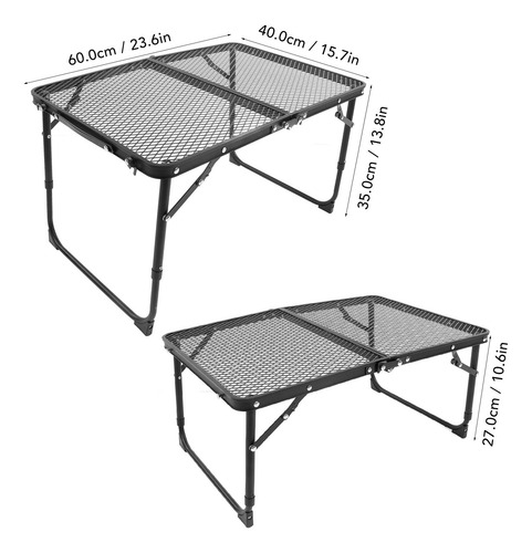 Mesa Dobrável Portátil, Pernas Ajustáveis, Rolamento De 30 K
