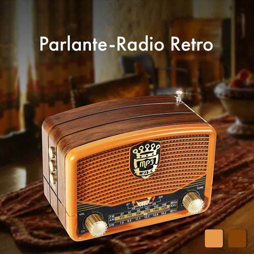 Imagen 10 de 10 de Radio Parlante Bluetooth Retro Vintage Batería Recargable 5v