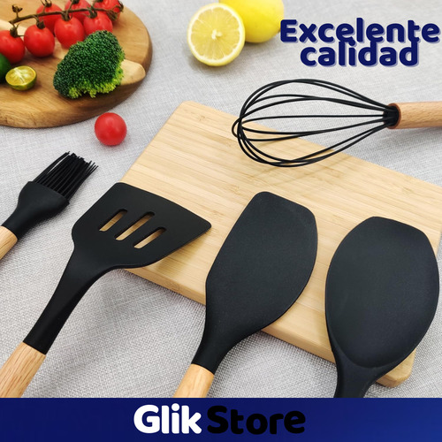 Set Untensillos Cocina Silicona Cuchillos 19 Piezas Completo