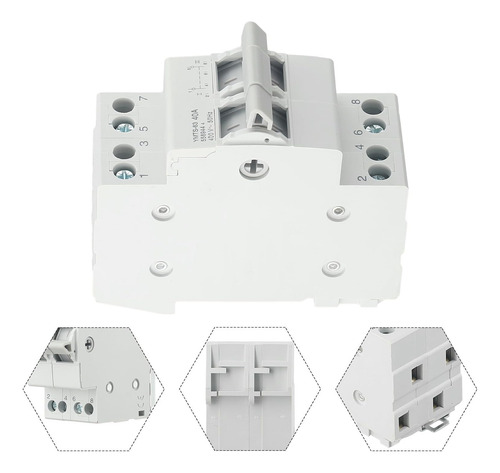 Interruptor Palanca 63a Selector 2p 1-0-2 Riel Solar Red Blanco