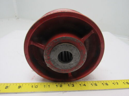 6 Cast Iron V Groove Caster Wheel W/bearing 1 Id 3-1/2 Ssc