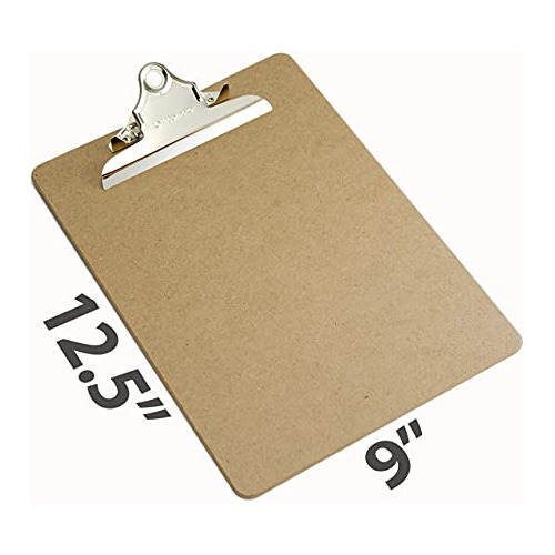 Recycled Wood Clipboard, Letter Size, 9 X 12.5 With 6...