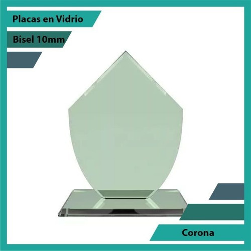 Placas Conmemorativas En Vidrio Forma  Corona Plano