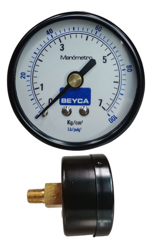 Manómetro Beyca 7k 50mm R/ 1/8 Aire Gas Agua Aceite Mm1-35