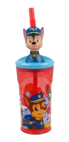 Vaso Figurita 3d De Paw Patrol Comic De 360 Ml Color Rojo