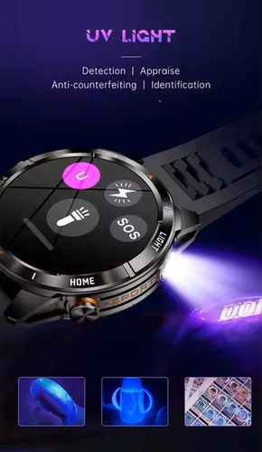 Reloj Inteligente Smartwatch Kt80 Outdoor Sumergible Plateado Deportiva Negro Plateado