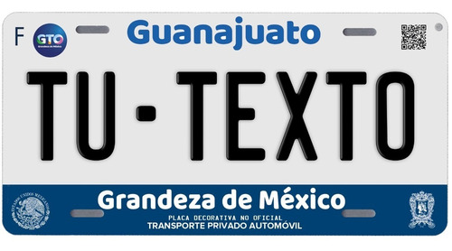 Placas Para Auto Personalizadas Guanajuato