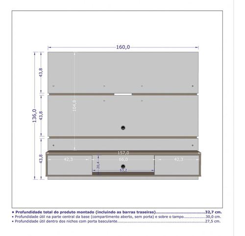 Imagem 4 de 4 de Painel Ambar Para Tv De 65 Polegadas Off-white/cinamomo/r