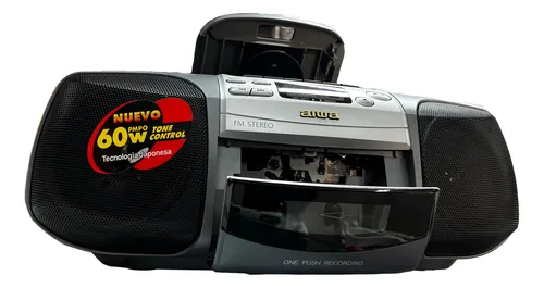 Radio Aiwa Am Fm Lectora De Cd Y Cassete Retro Origen Japón Gris Oscuro