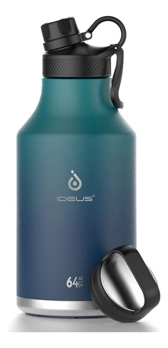 Ideus Botella De Agua Aislada De Acero Inoxidable Con 2 Tapa